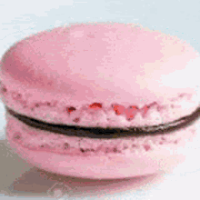 different flavours of macarons flashing in the image