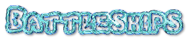 the word battleships in water textured blue text