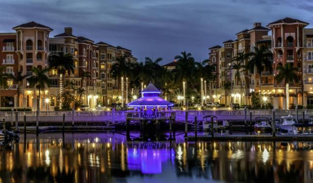 Picturesque Naples, Florida boat dock Scene