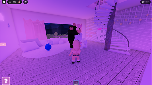 Image of vibe place living room with robloxian characters