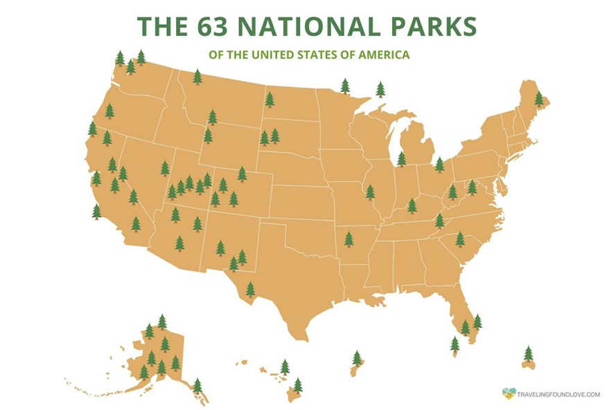 Map of national parks