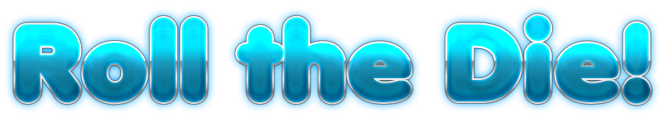 Roll die in cool text