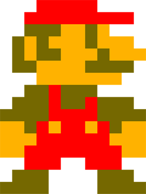 retro pixelated mario