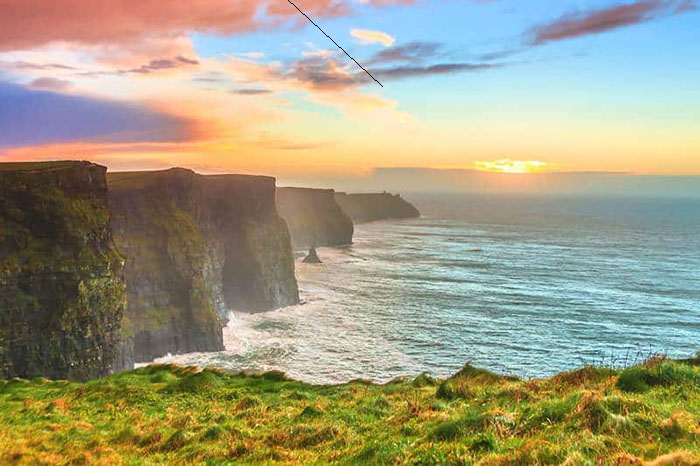 Sunset off the Cliffs of Moher