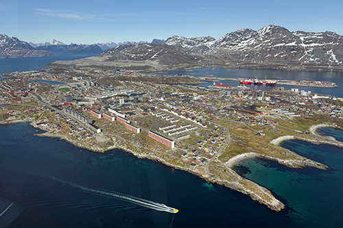 aerial downtown of nuuk