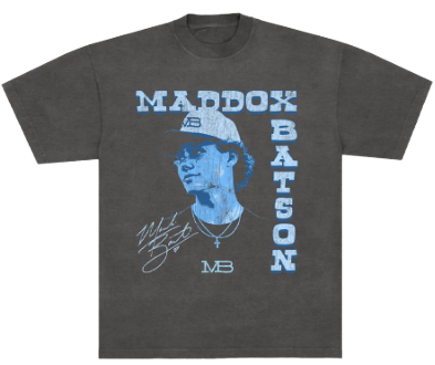 Picture of one of Maddox Batson's merch t-shirts