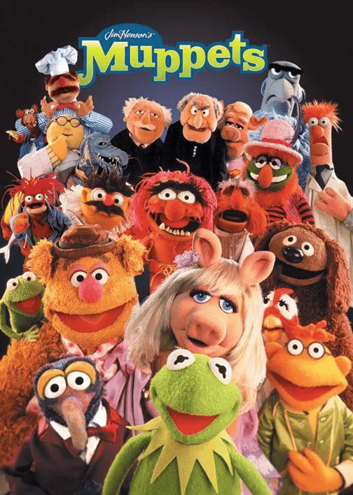 a picture of the muppets poster which contains the entire cast
