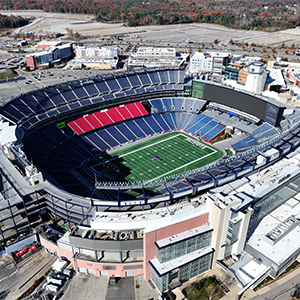 high view of Gillette Stadium