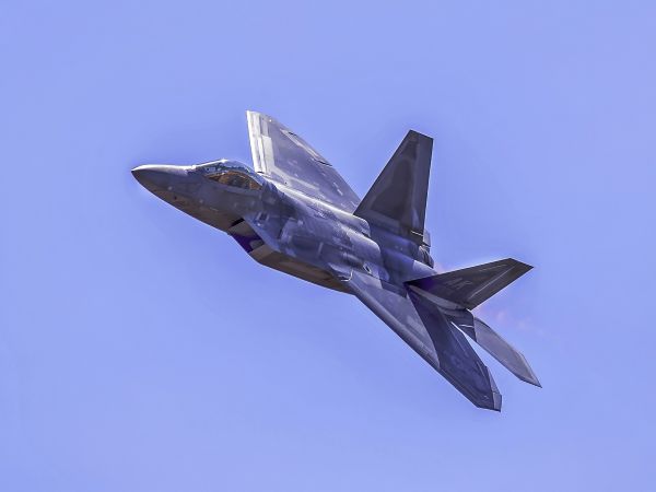 F-22 Fighter doing a maneuver