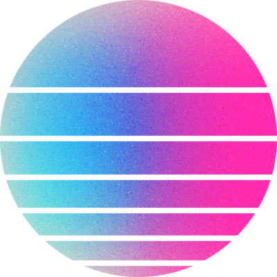 Synth-wave style sun