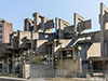 Concrete building with ornate walls