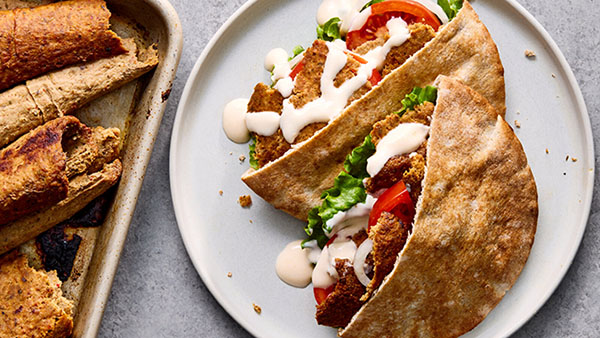Doner Kebab laying on a plate