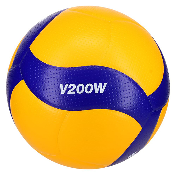 Mikasa brand volleyball behind a white backdrop