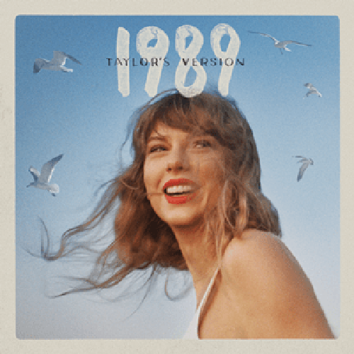 image of Taylor Swift with seagulls in the background, beachy vibe, album cover