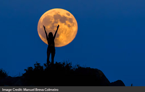 Moon with girl