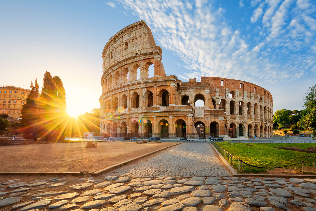 Picturesque Colosseum in Italy Scene