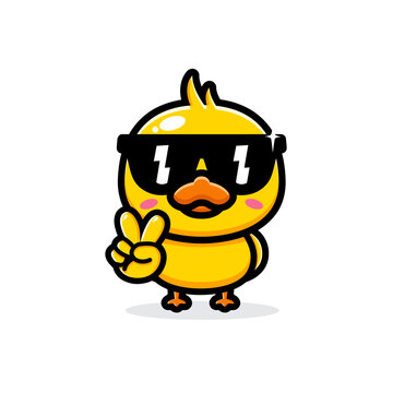 cool duck with sunglasses