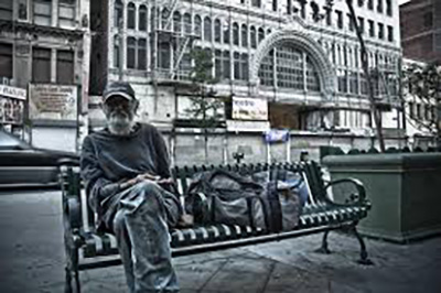 Homeless Person Staring at the Camera