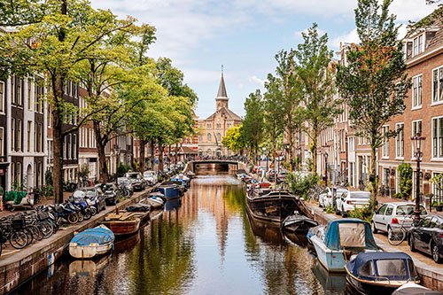 Photo of the canal system in Amsterdam