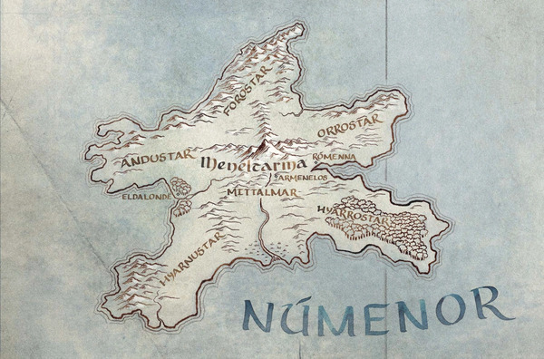 Map of Numenor pre-destruction