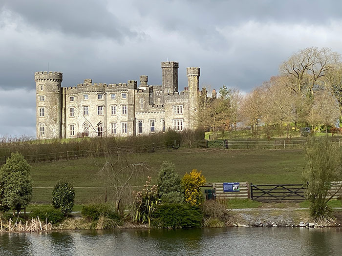 Castle in front of cloudy sky in Ireland