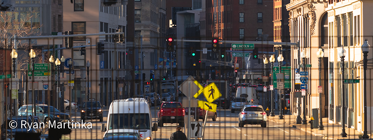 Boston city street in the day time